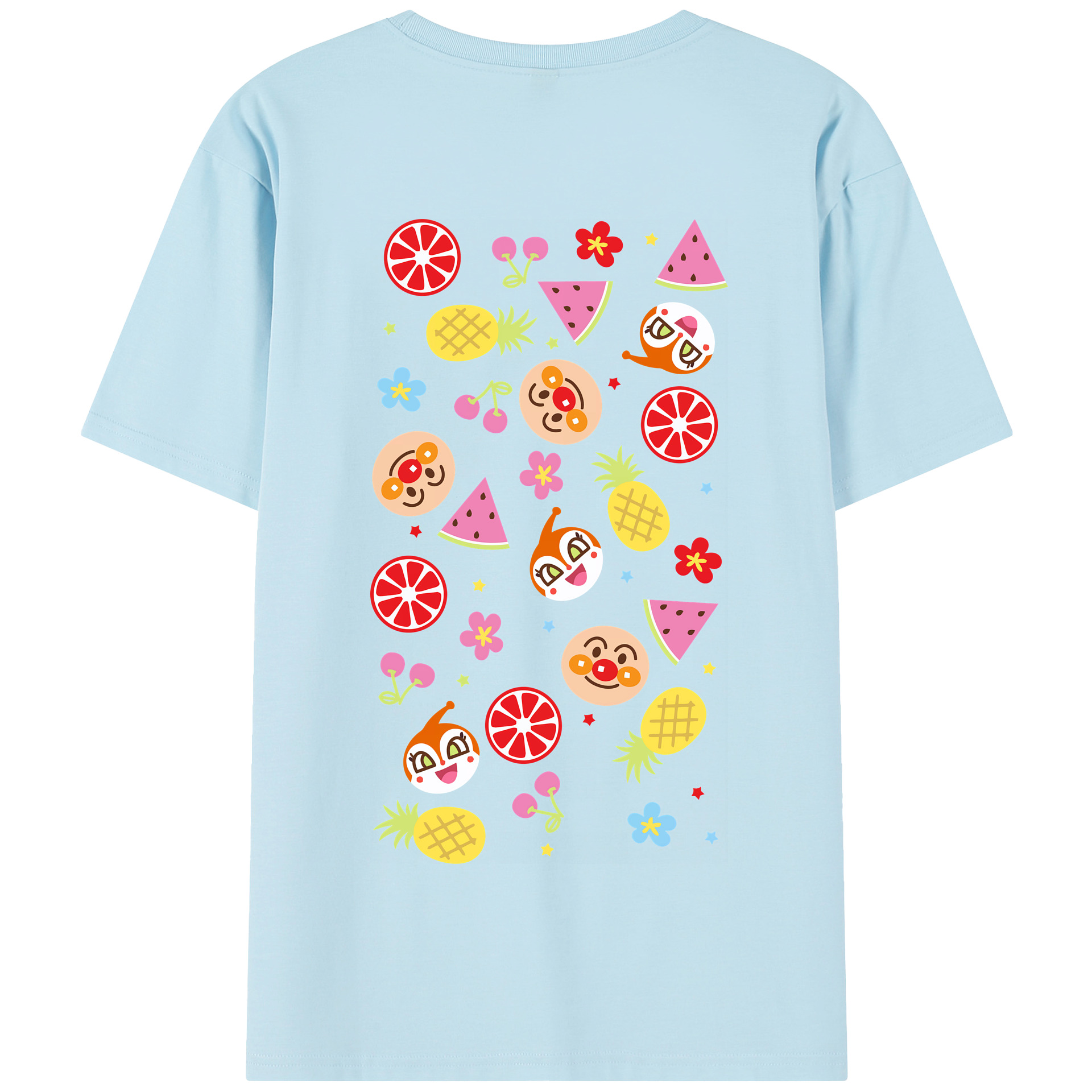 （画像用） アンパンマン Anpanman 綿100％半袖Tシャツ（背面プリント）